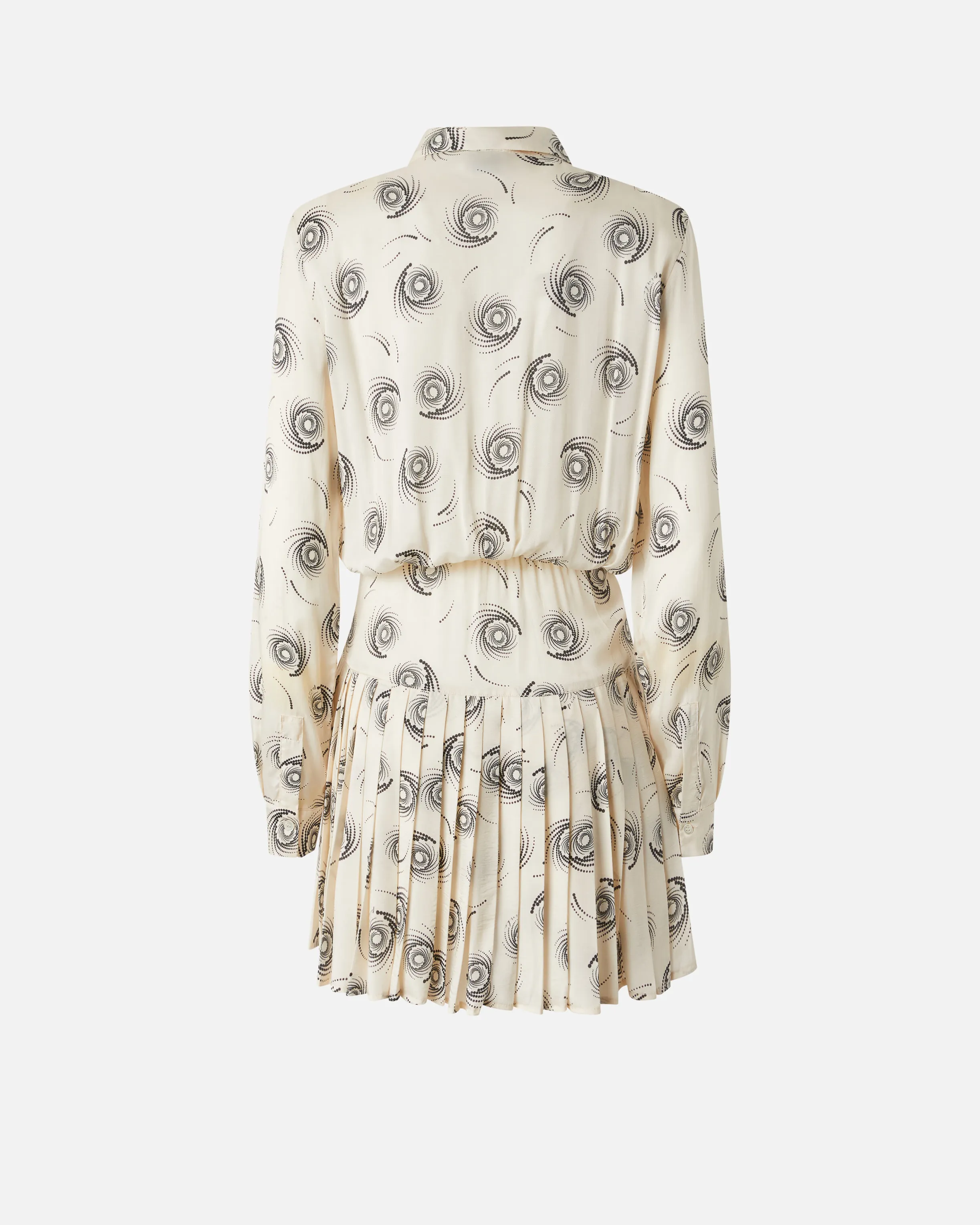  Abito chemisier corto in twill stampa vortici    