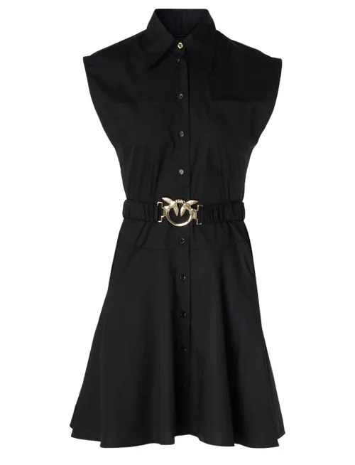 Abito chemisier Pinko nero con cintura
