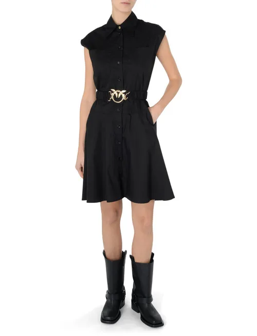 Abito chemisier Pinko nero con cintura