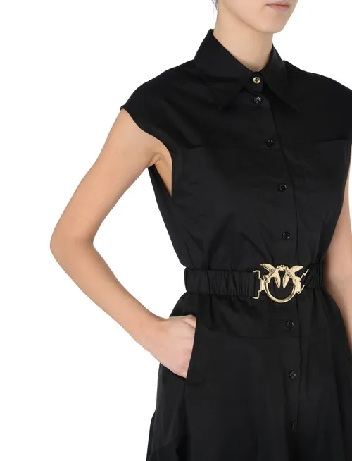 Abito chemisier Pinko nero con cintura