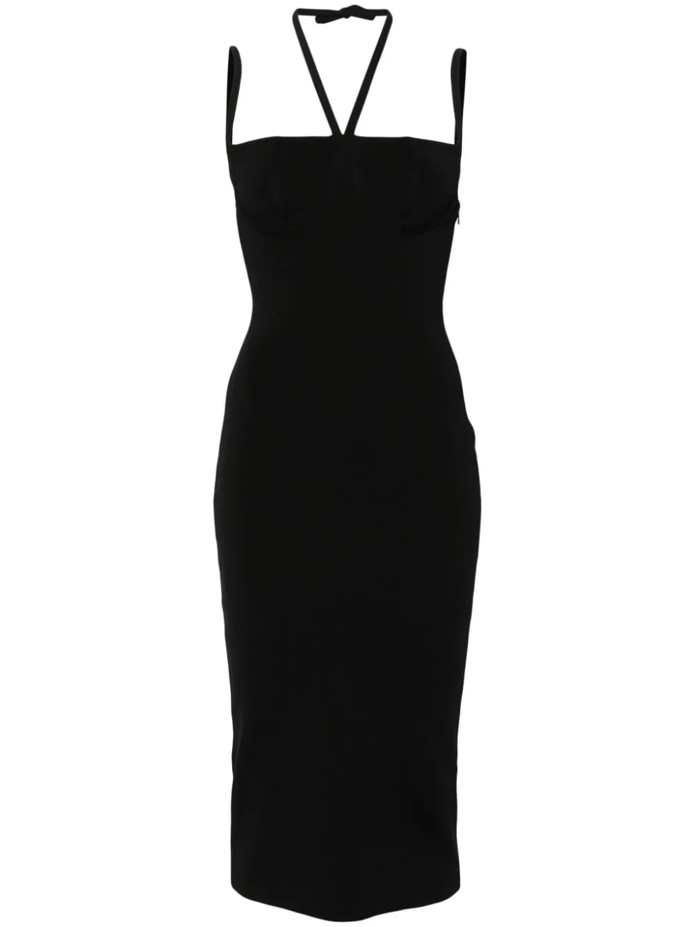 Abito midi a coste in nero Andreadamo - donna