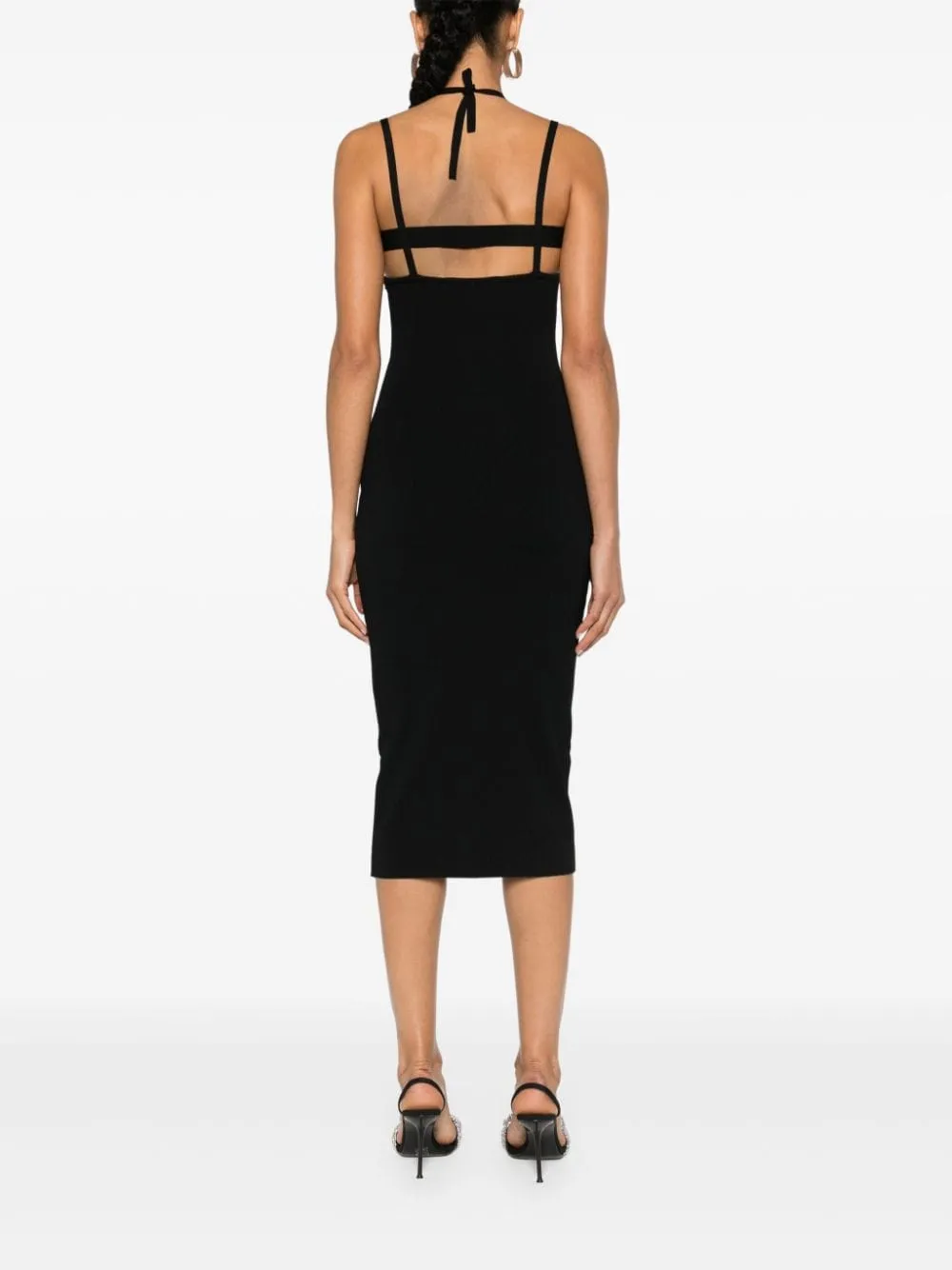 Abito midi a coste in nero Andreadamo - donna