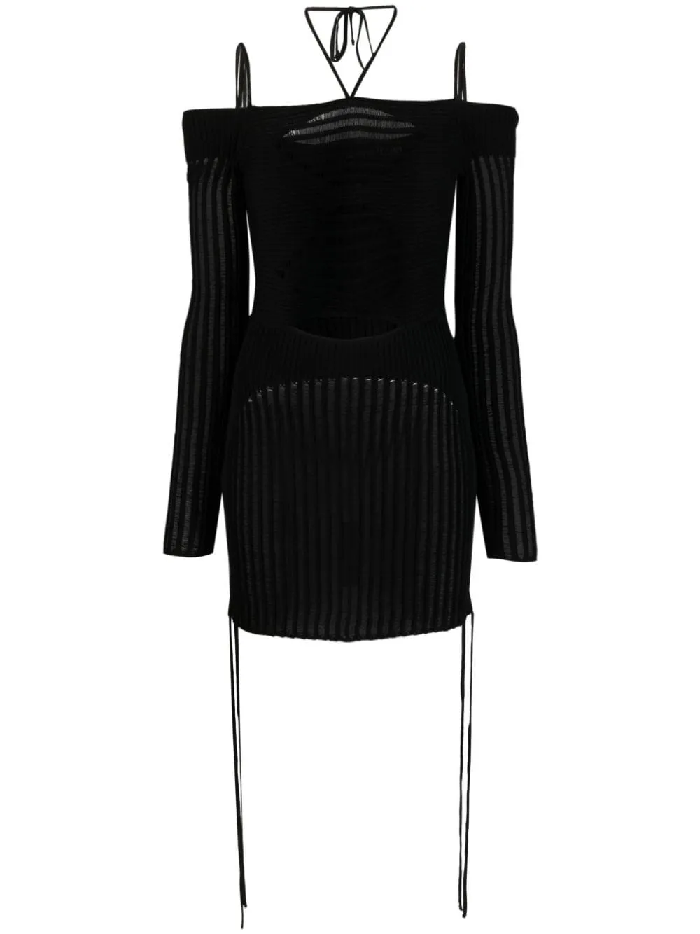 Abito midi a coste in nero - donna