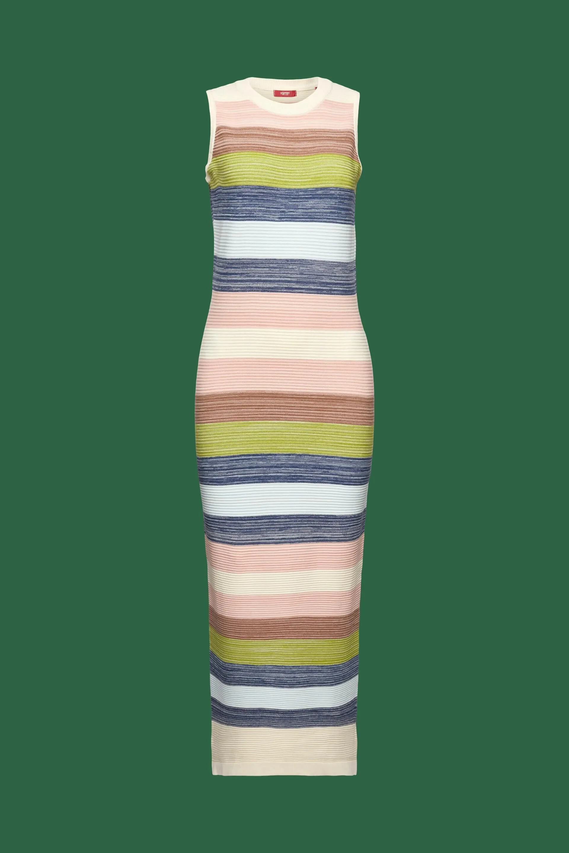Abito midi in maglia a righe
