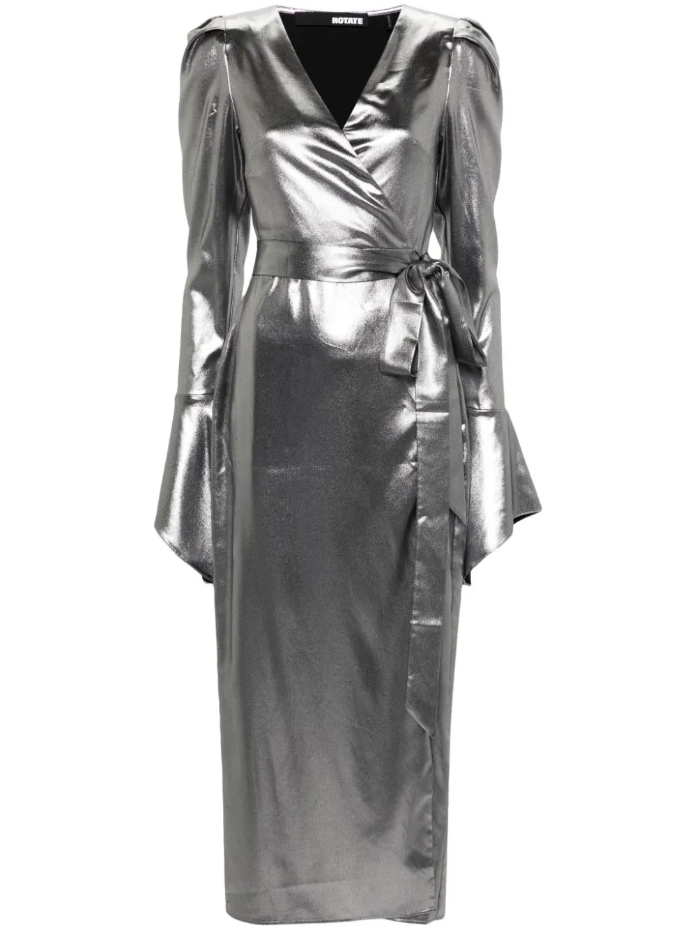 Abito midi lamé in argento - donna