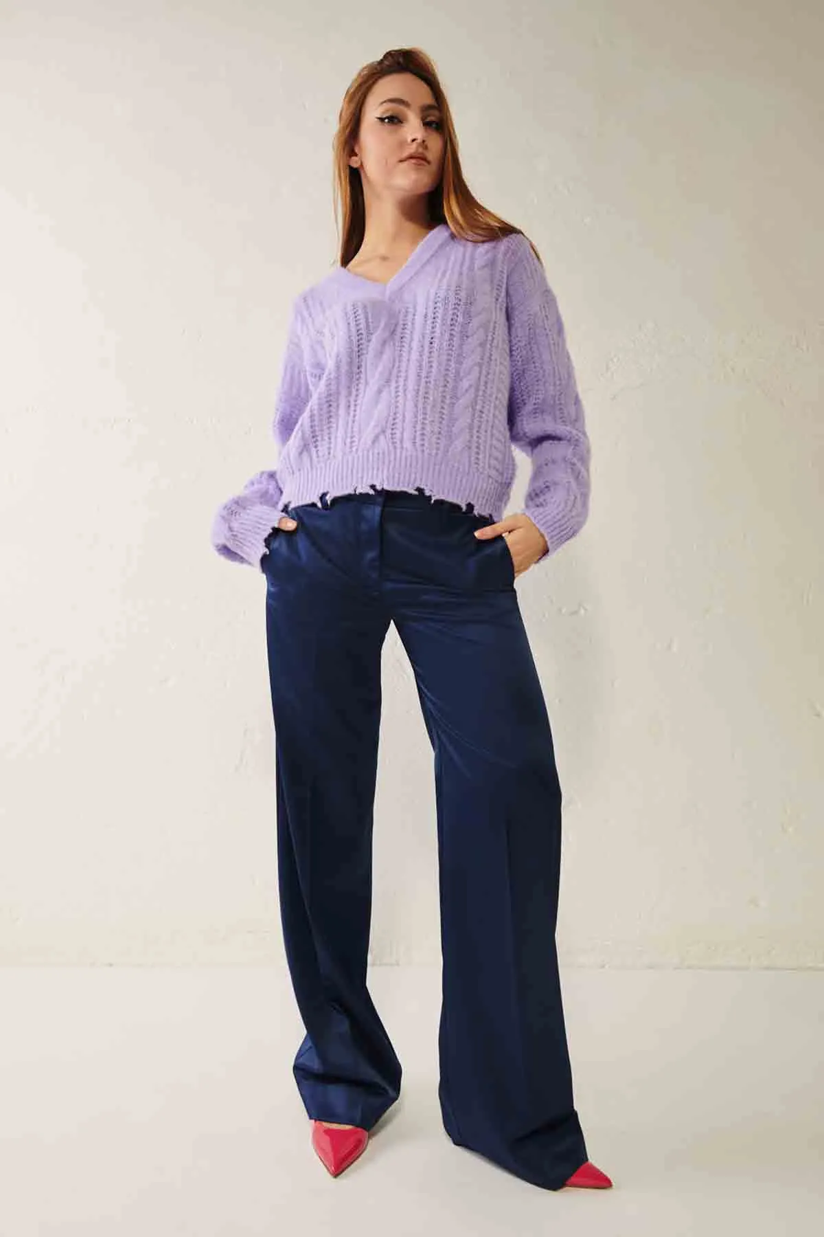 ANIYE BY Pantalone a palazzo in raso STRAIGHT PARIS