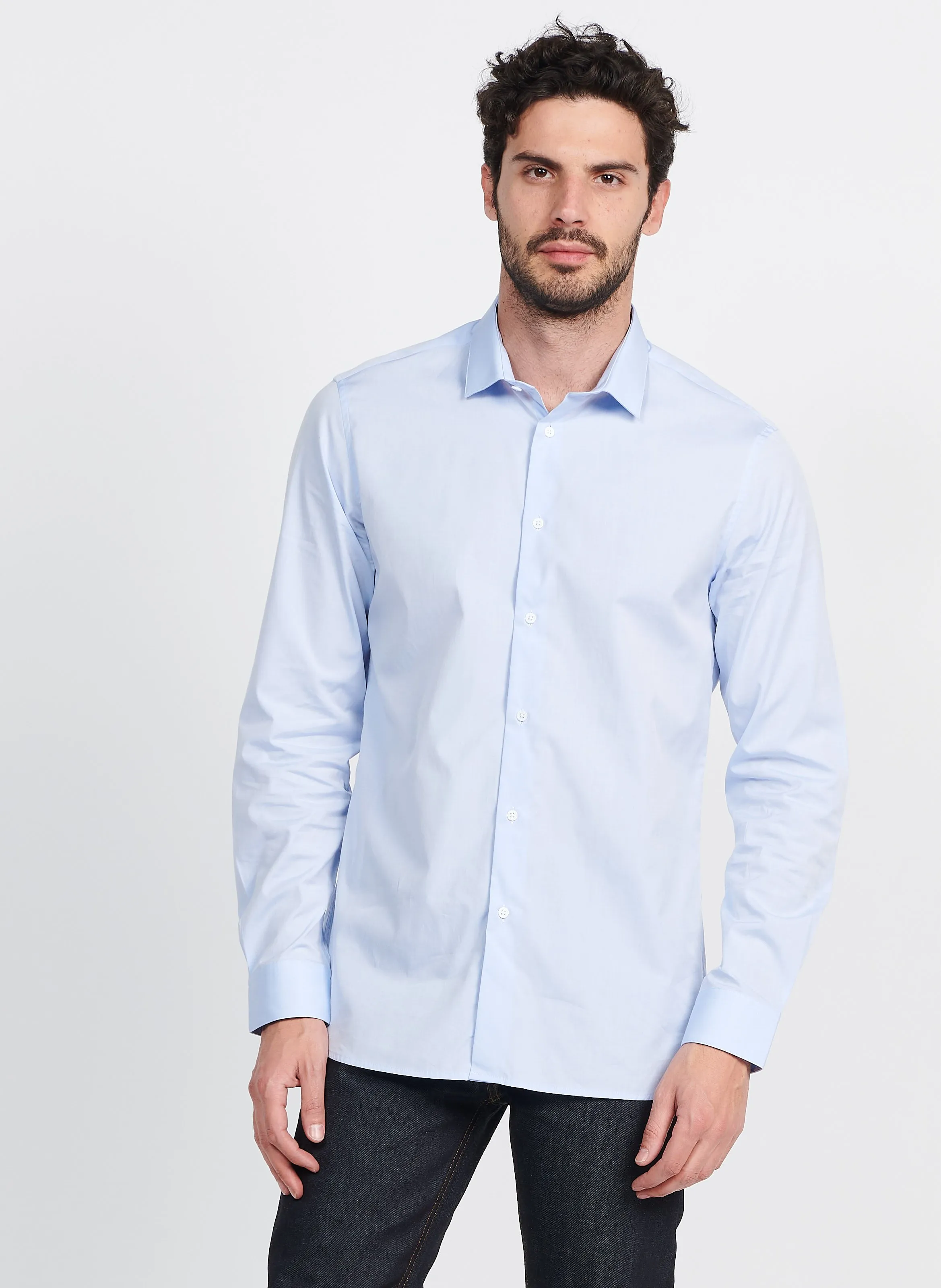  ATELIER PRIVE   Camicia collo classico regular fit in cotone | Blu