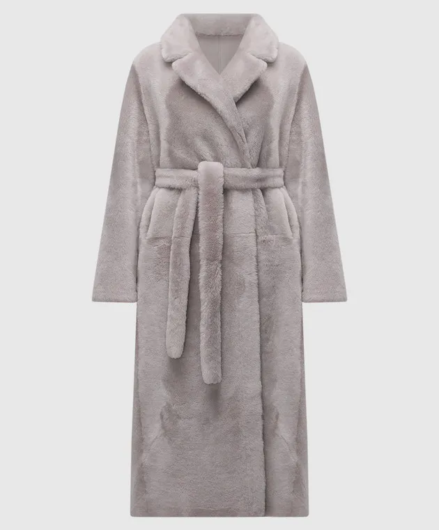 Babe Pay Pls Cappotto in shearling grigio doppiopetto 2227MERINO
