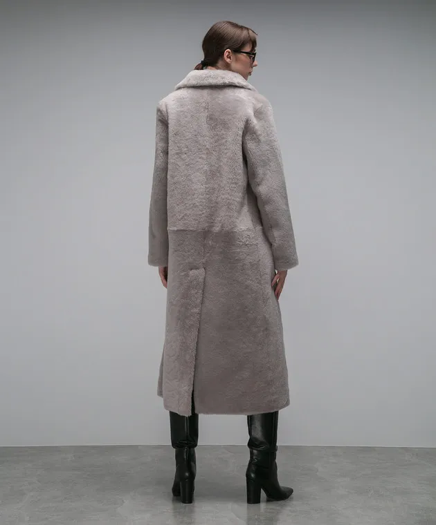 Babe Pay Pls Cappotto in shearling grigio doppiopetto 2227MERINO