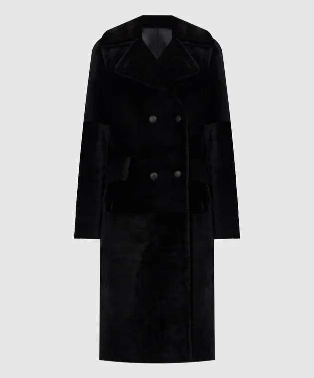 Babe Pay Pls Cappotto in shearling nero doppiopetto 1726MERINO