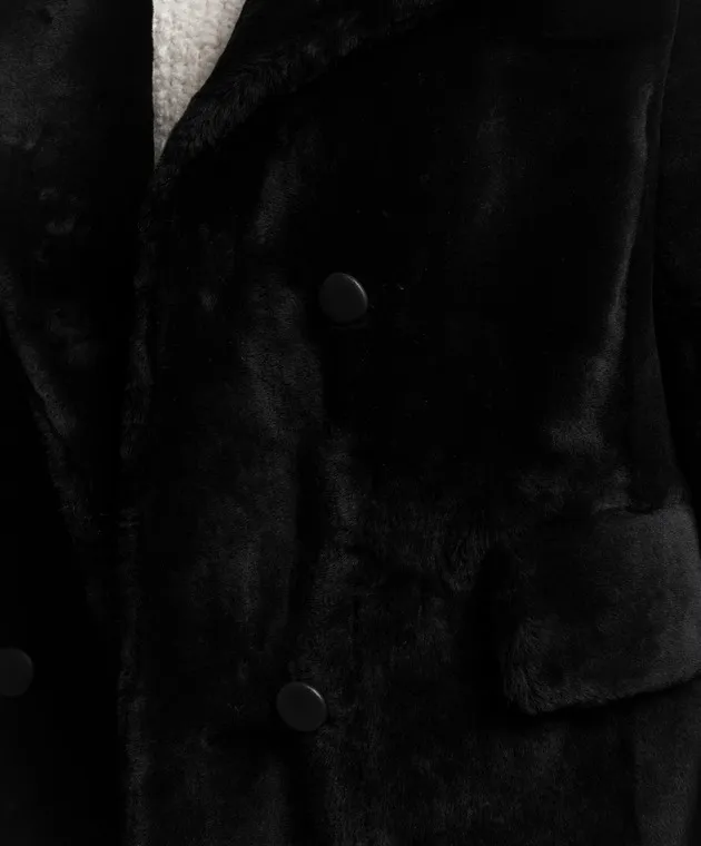 Babe Pay Pls Cappotto in shearling nero doppiopetto 1726MERINO