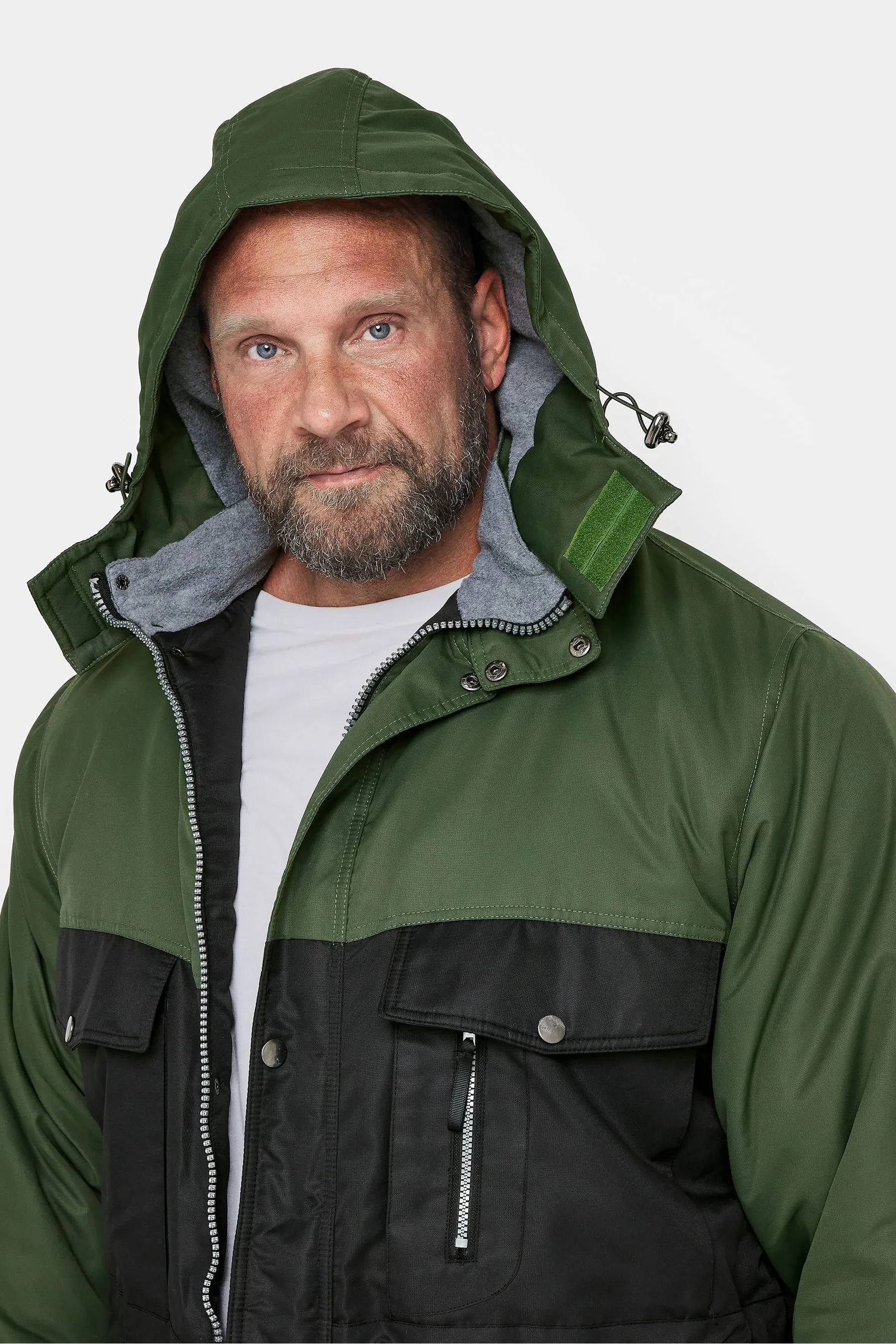 BadRhino Big & Tall - Cappotto con Con cappuccio foderato in pile