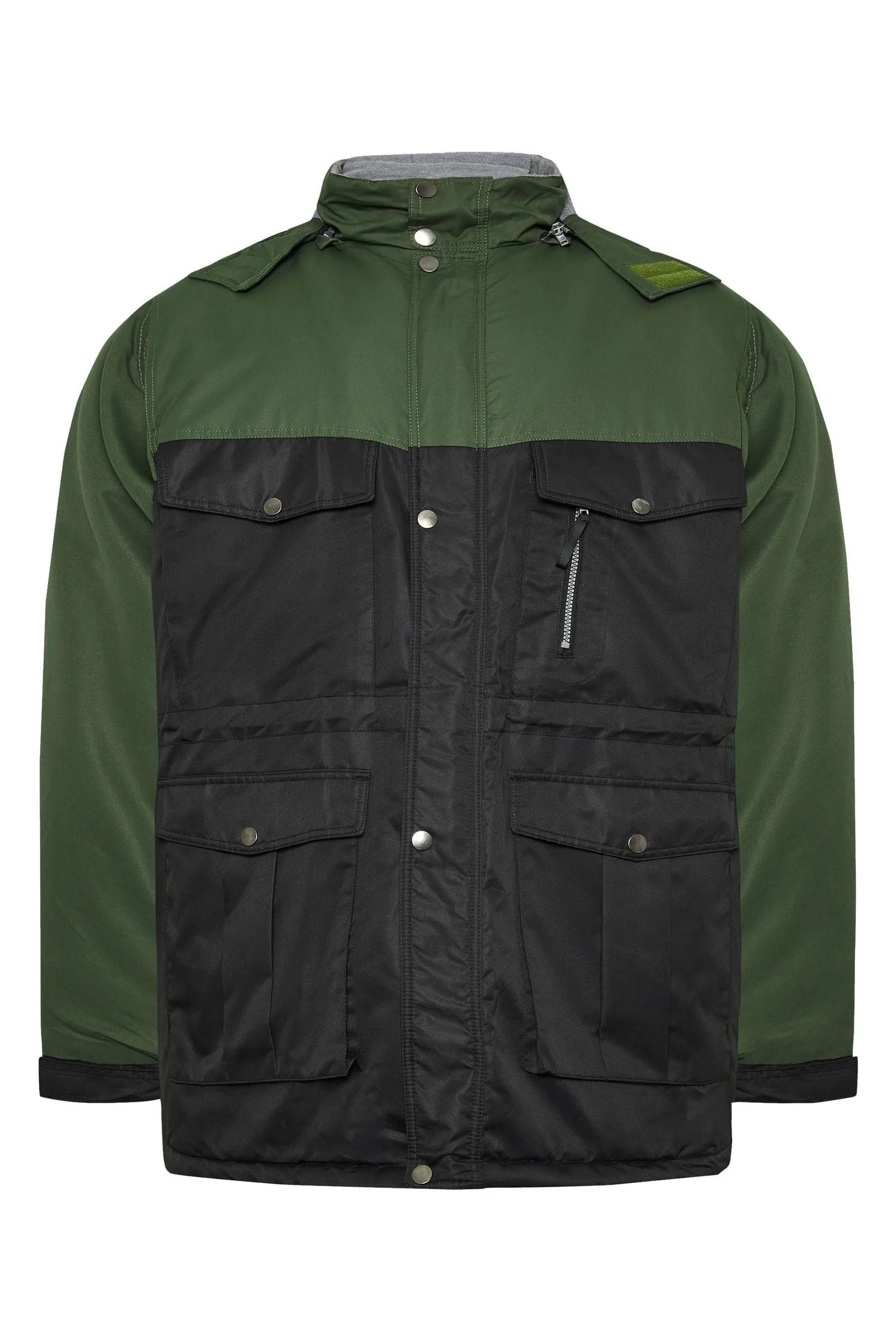 BadRhino Big & Tall - Cappotto con Con cappuccio foderato in pile