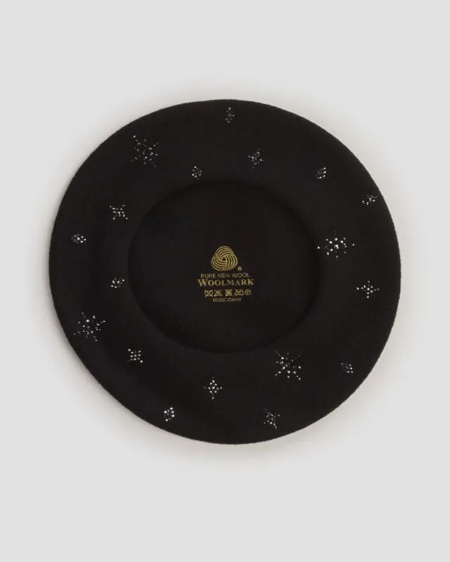 Berretto nero in lana da donna William Sharp