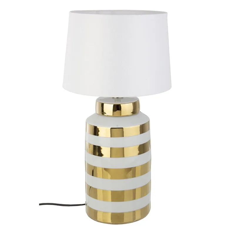 Bizzotto Lampada tav. Honey porcellana bia-oro h63