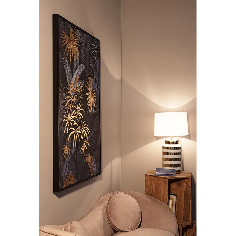 Bizzotto Lampada tav. Honey porcellana bia-oro h63