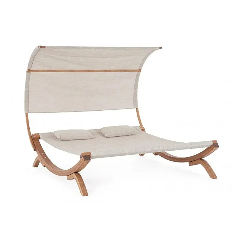 Bizzotto outdoor Lettino 2 posti con tettuccio con cuscino Noes
