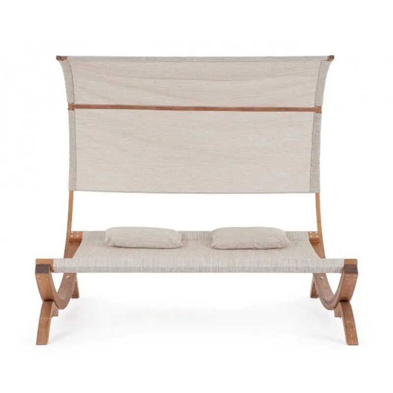 Bizzotto outdoor Lettino 2 posti con tettuccio con cuscino Noes