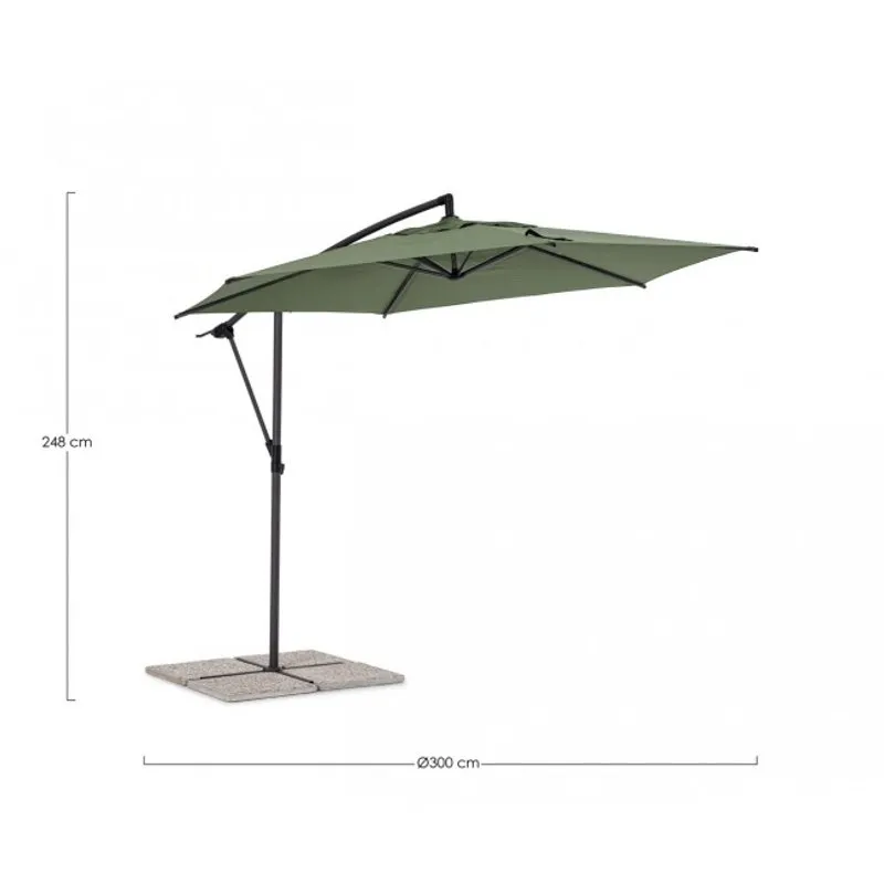 Bizzotto outdoor Ombrellone braccio Tropea 3m antracite/olive