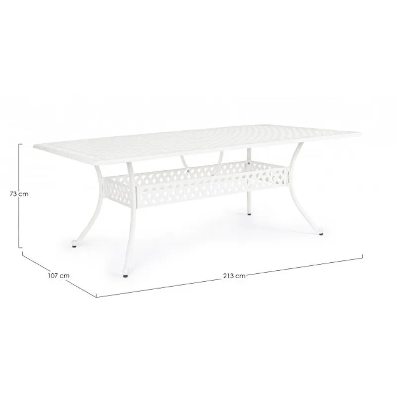 Bizzotto outdoor Tavolo Ivrea rettangolare 213x107 bianco