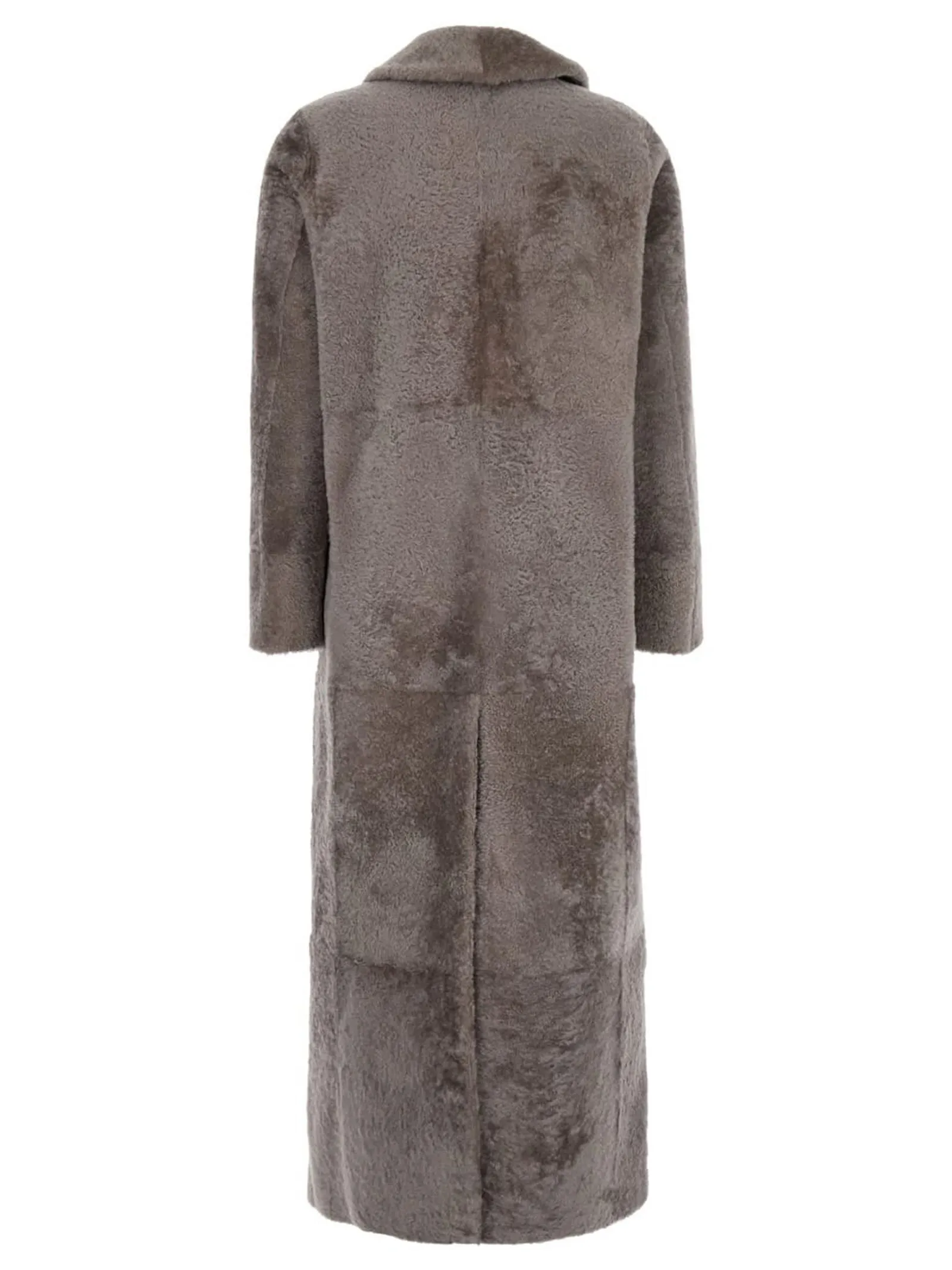 BLANCHA Abbigliamento,Cappotti Cappotto in shearling doppiopetto grigio talpa 