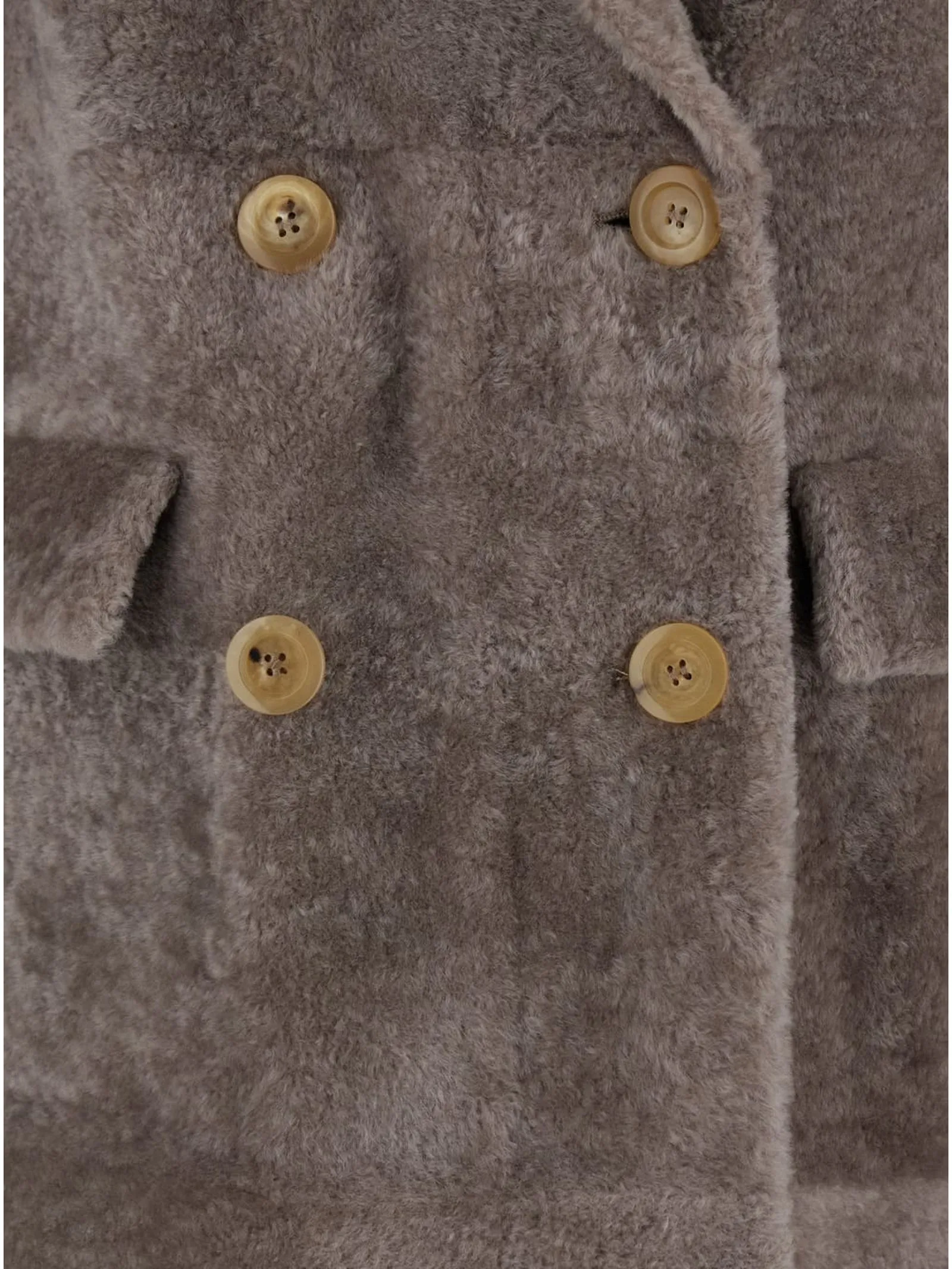 BLANCHA Abbigliamento,Cappotti Cappotto in shearling doppiopetto grigio talpa 