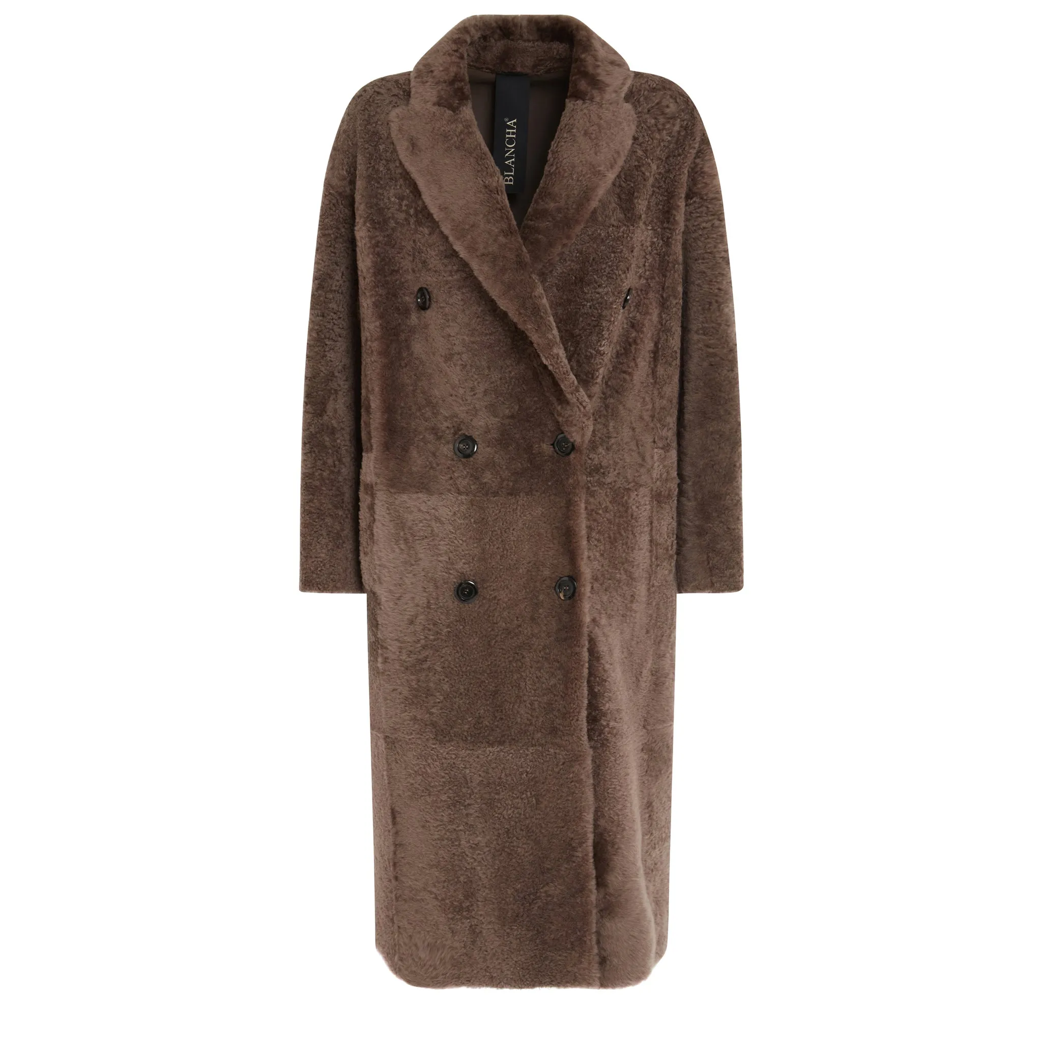 BLANCHA  Cappotto in shearling marrone
