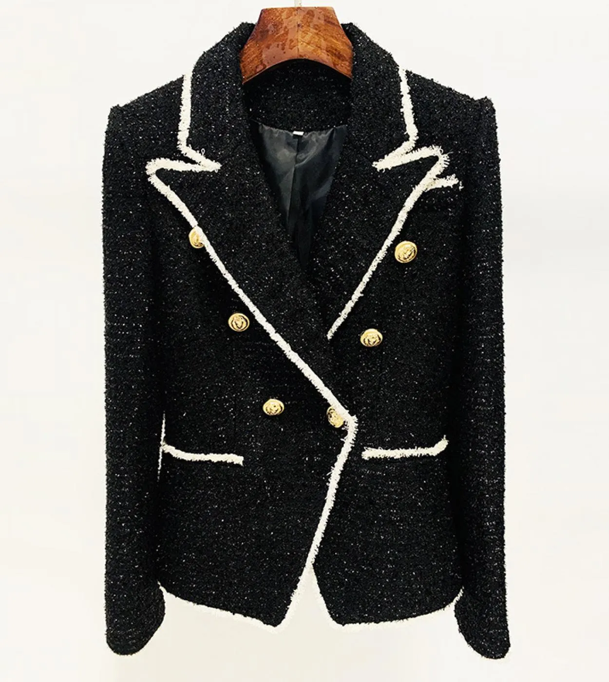 Blazer bianco nero Blazer da donna in giacca di lana Blazer da donna Blazer New Black