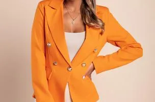 Blazer con colletto classico, colore arancione