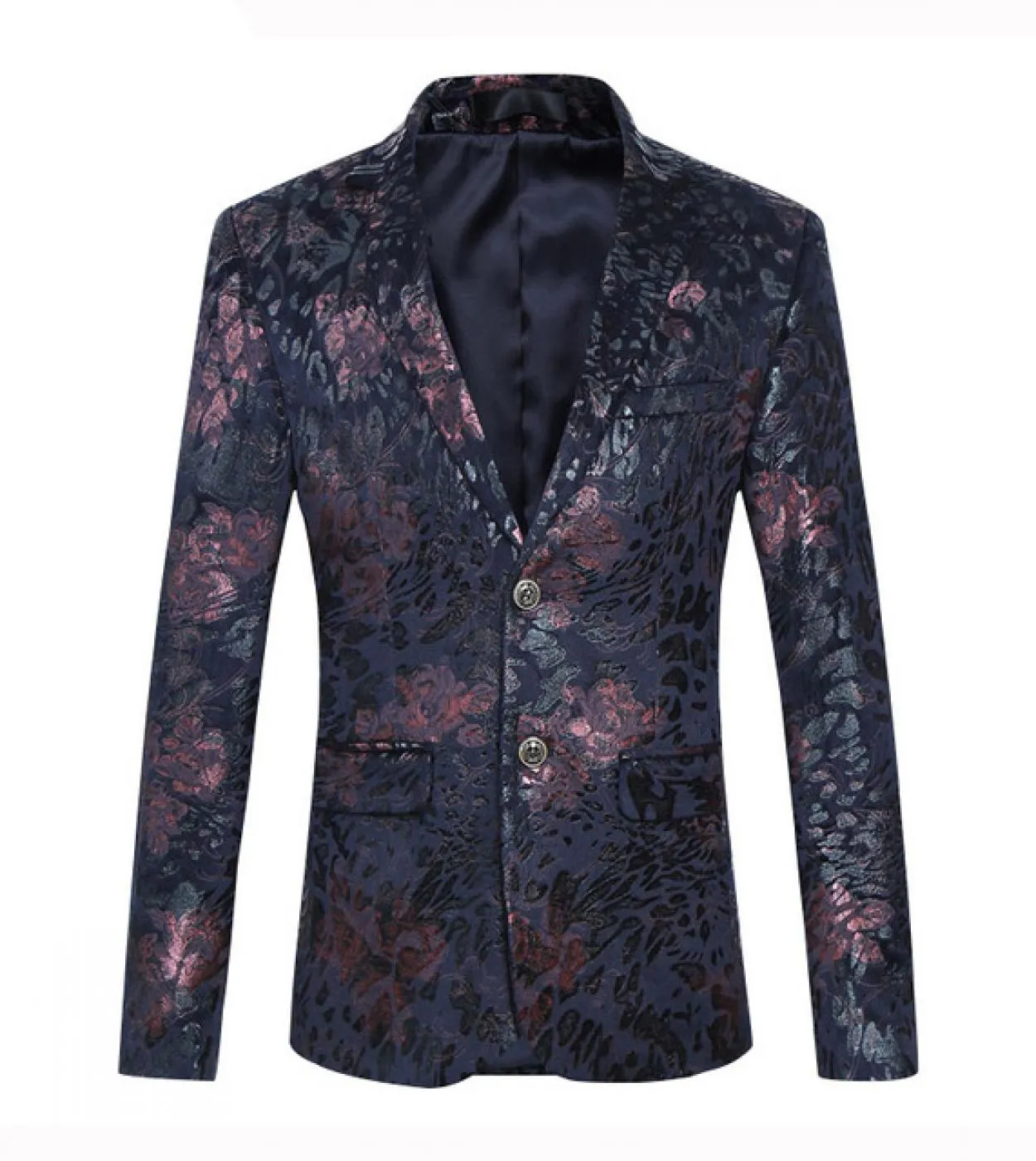 Blazer da uomo Plyesxale Blazer floreale da uomo slim fit Marchio famoso Blazer di velluto rosso vino blu navy 6xl Vintage Stage