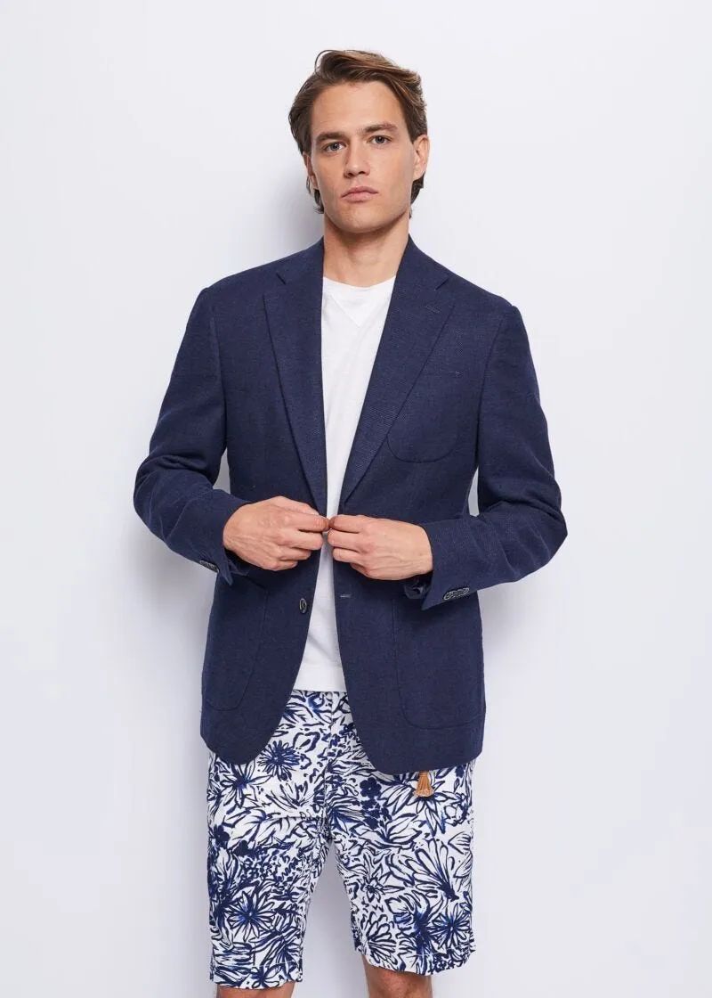Blazer in lino e cotone