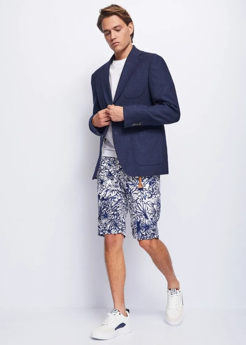 Blazer in lino e cotone