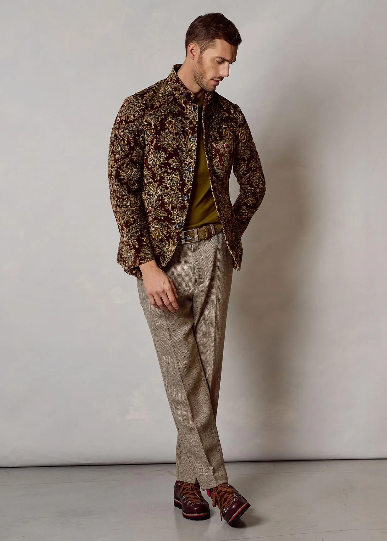 Blazer in velluto con motivo damascato Lusandro    