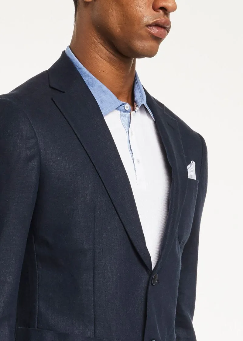 Blazer in viscosa e lino