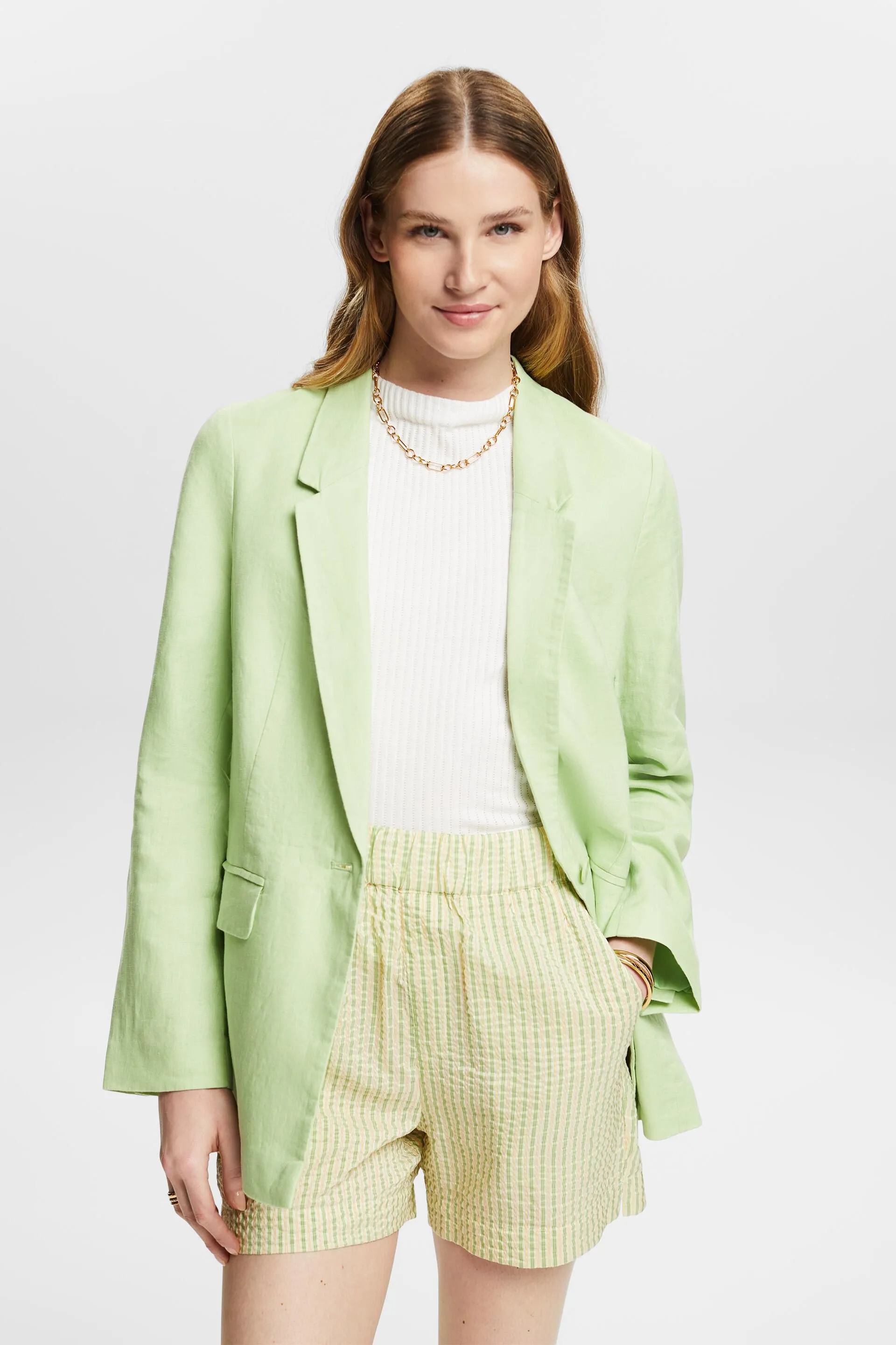 Blazer monopetto in lino