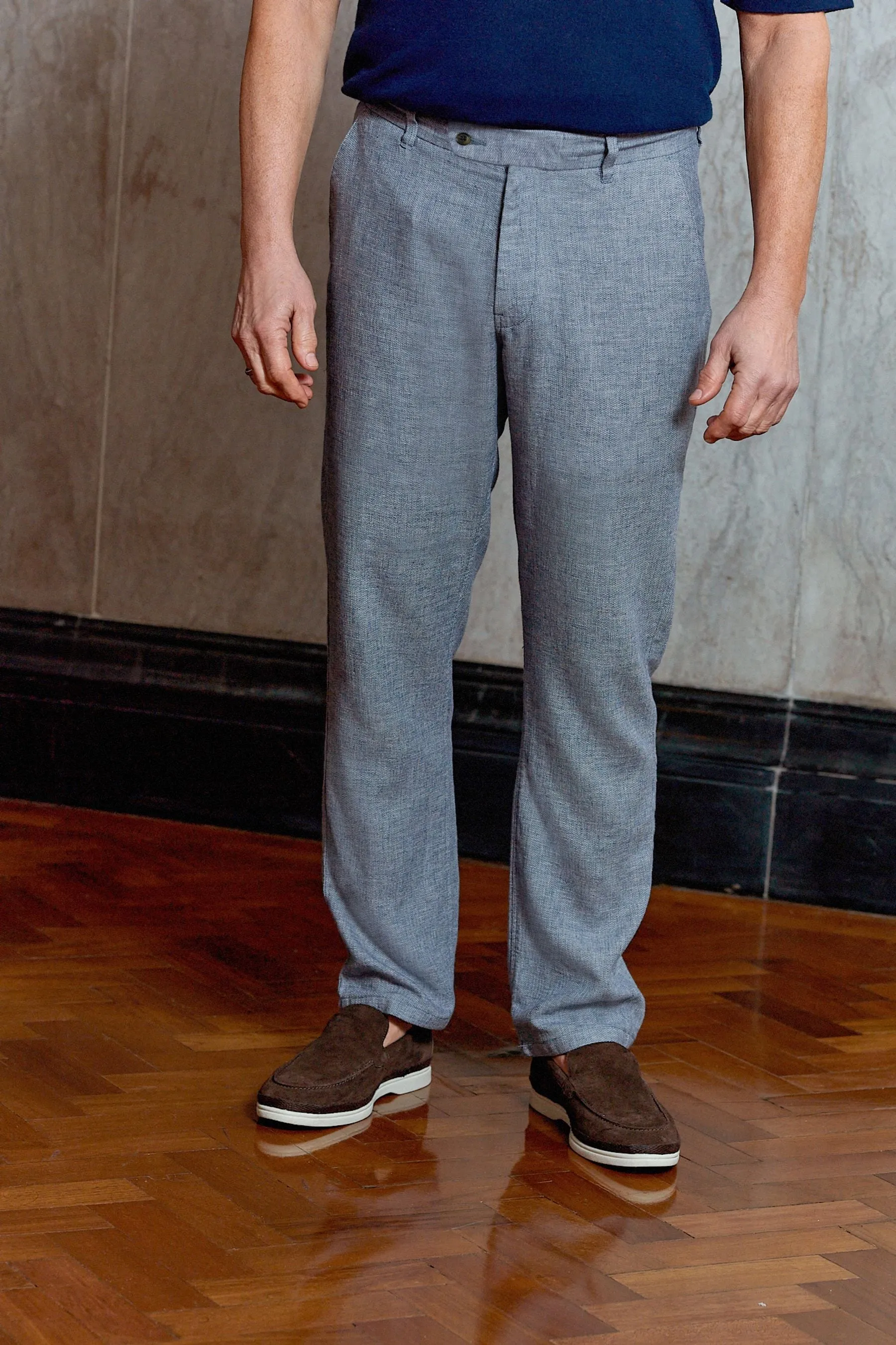Blend Pantaloni in lino testurizzato