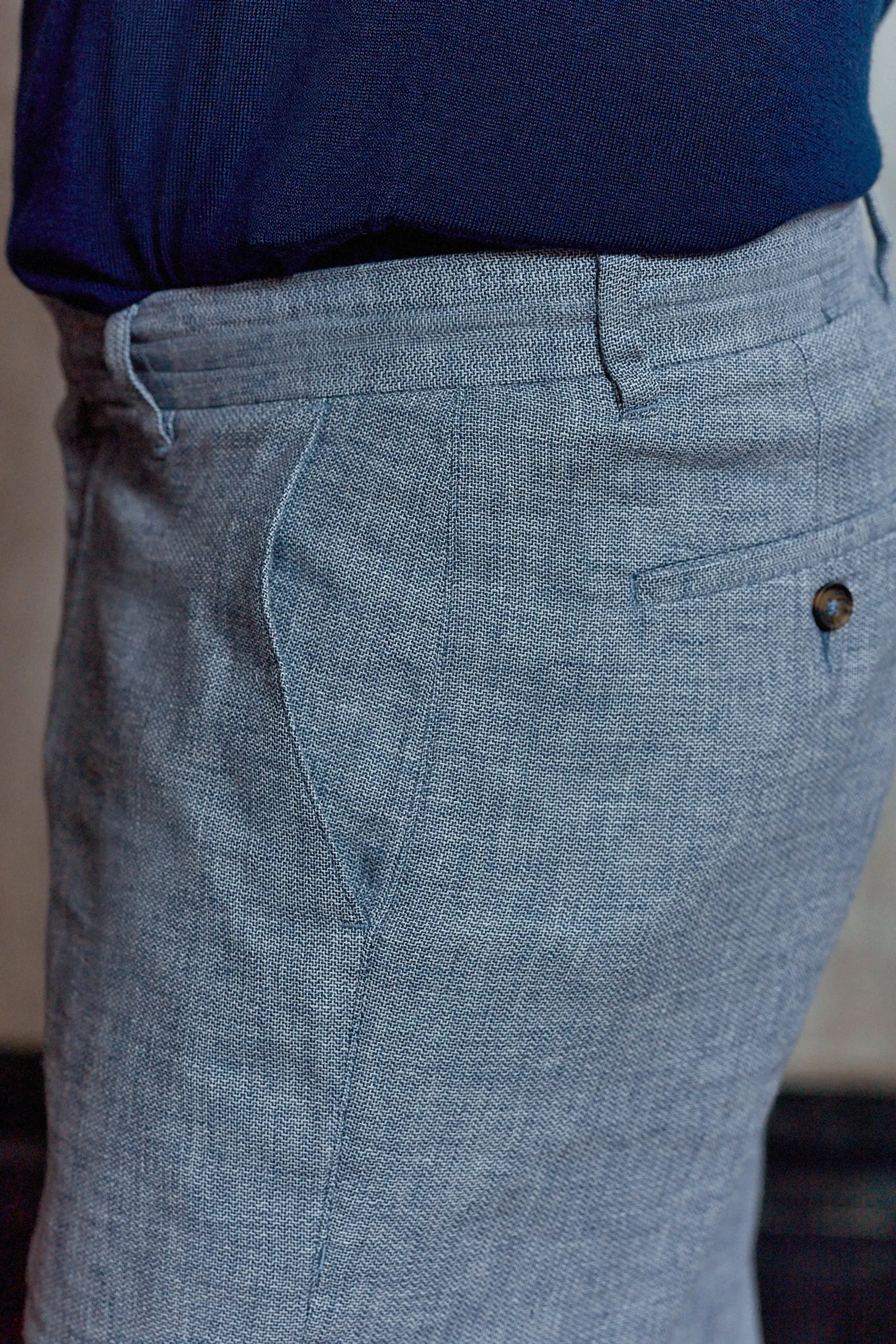 Blend Pantaloni in lino testurizzato
