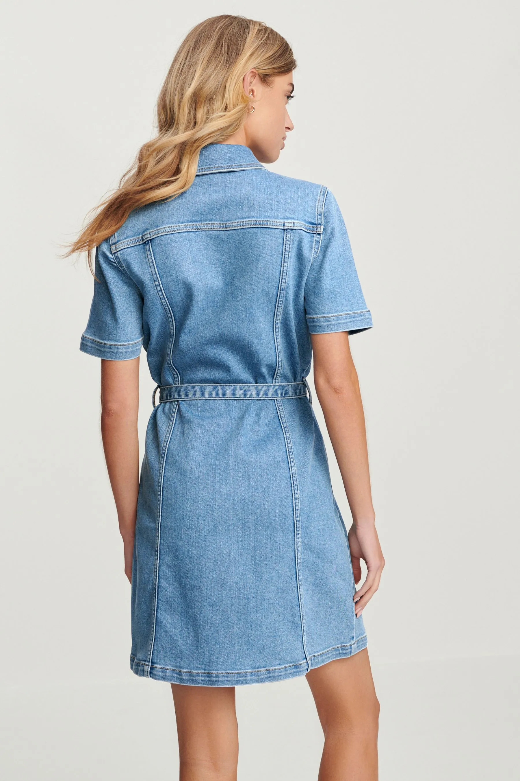 Blu medio  - Con cintura Denim - Abito chemisier