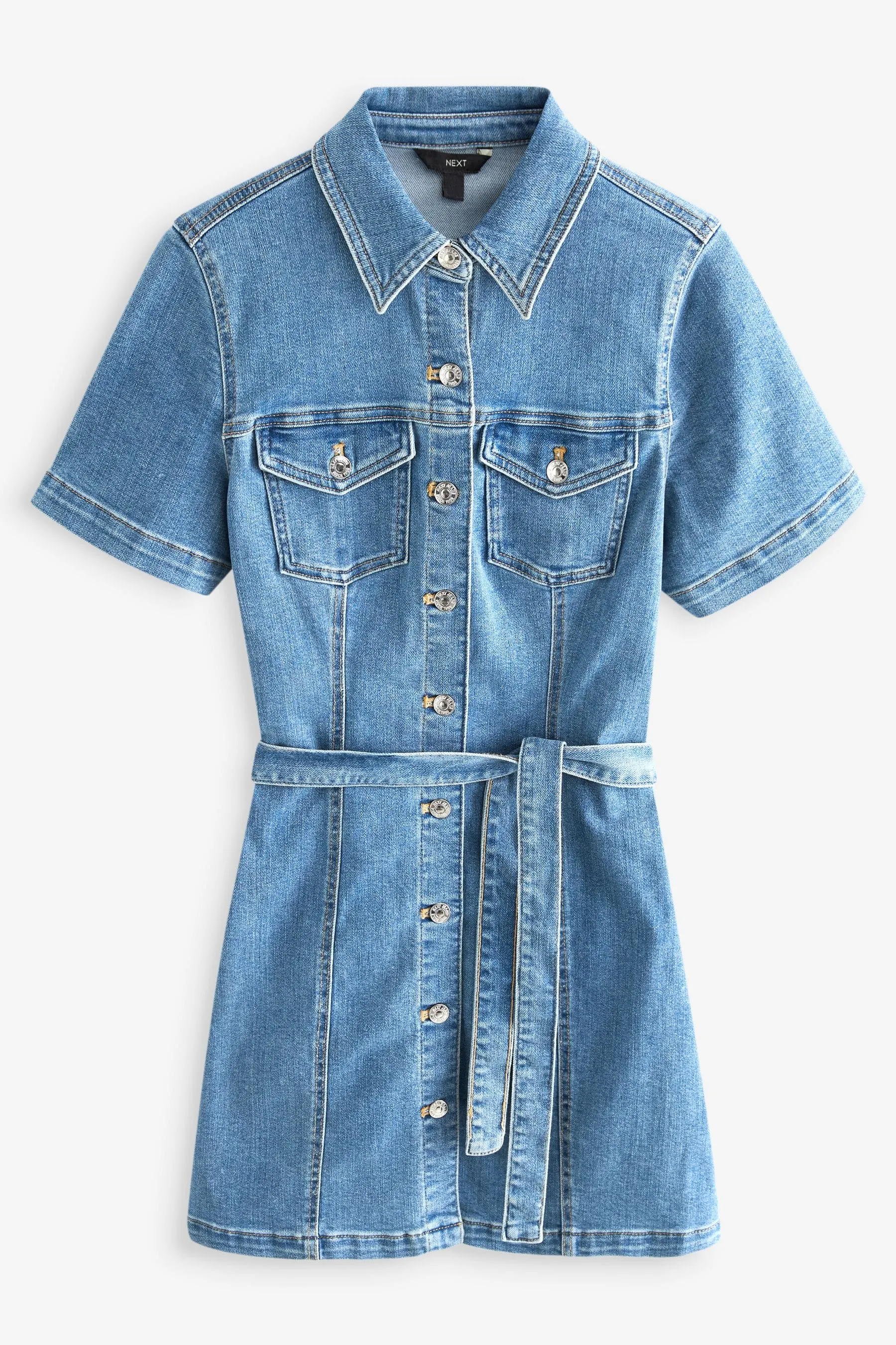 Blu medio  - Con cintura Denim - Abito chemisier