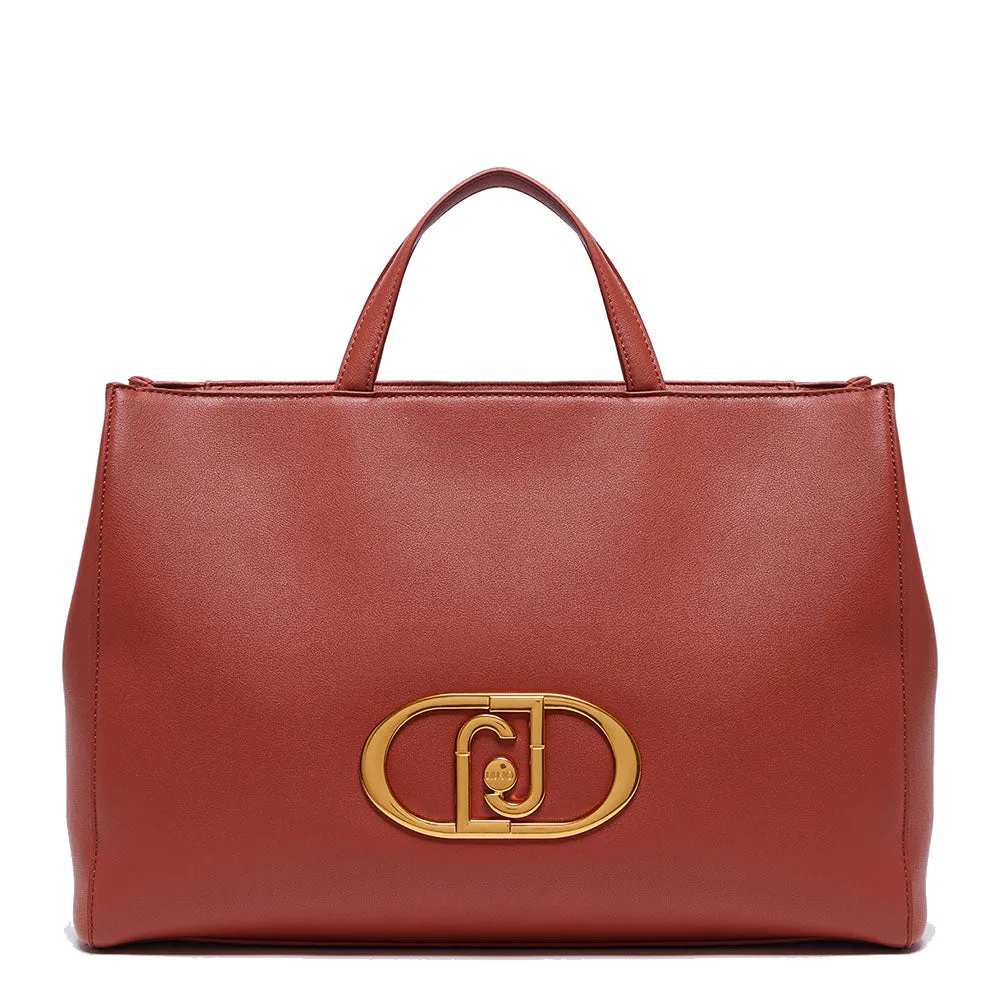 Borsa Donna a Mano LIU JO Better Ecosostenibile Effetto Bottalato Dark Tea