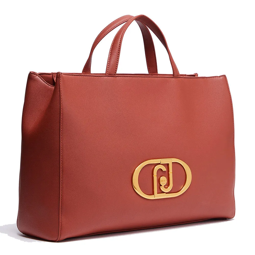Borsa Donna a Mano LIU JO Better Ecosostenibile Effetto Bottalato Dark Tea