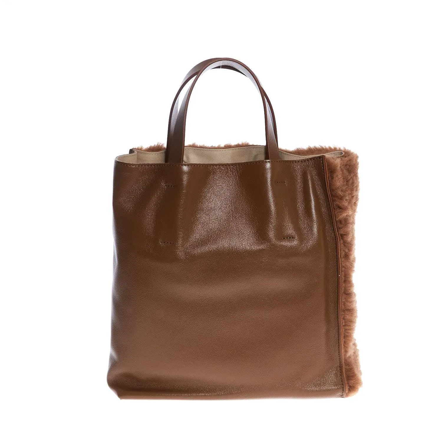 Borsa Shopping Piccola In Shearling