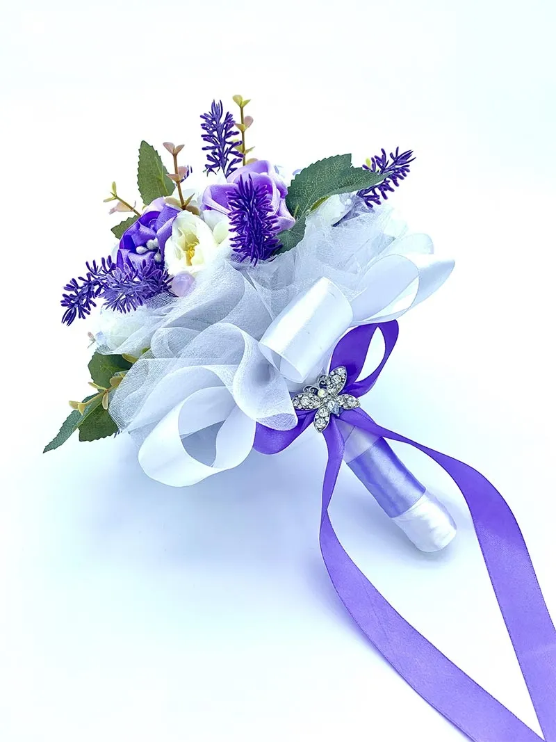 Bouquet sposa fatto a mano matrimonio romantico glicine e lilla