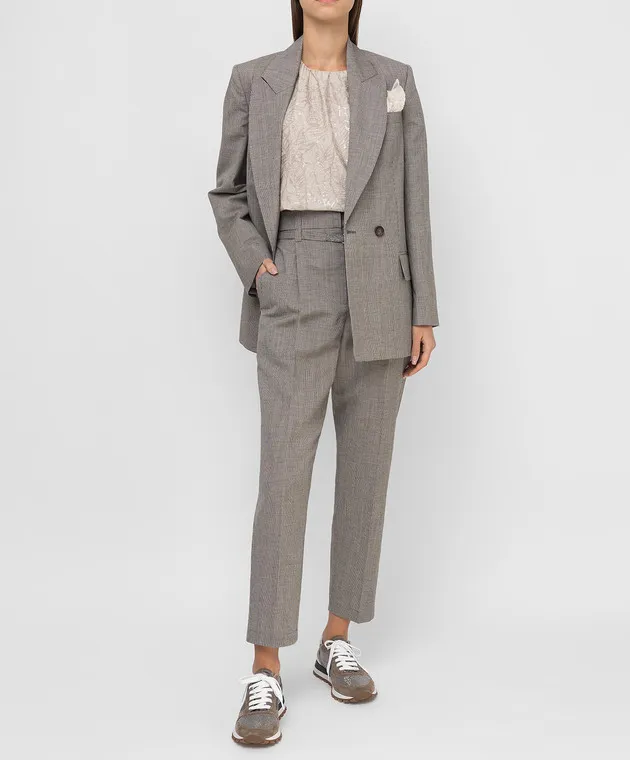 Brunello Cucinelli Pantaloni in lana e lino MH513P7461