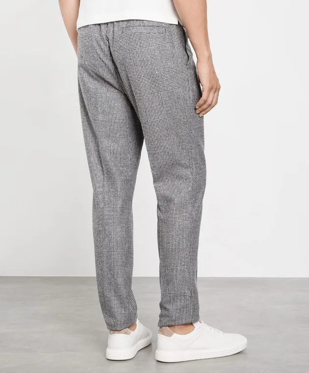 Brunello Cucinelli Pantaloni in lana fantasia grigia ME257E1740