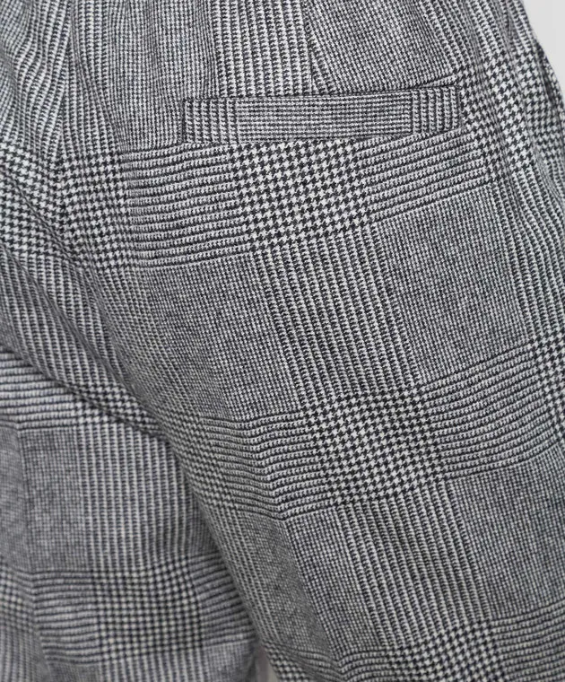 Brunello Cucinelli Pantaloni in lana fantasia grigia ME257E1740