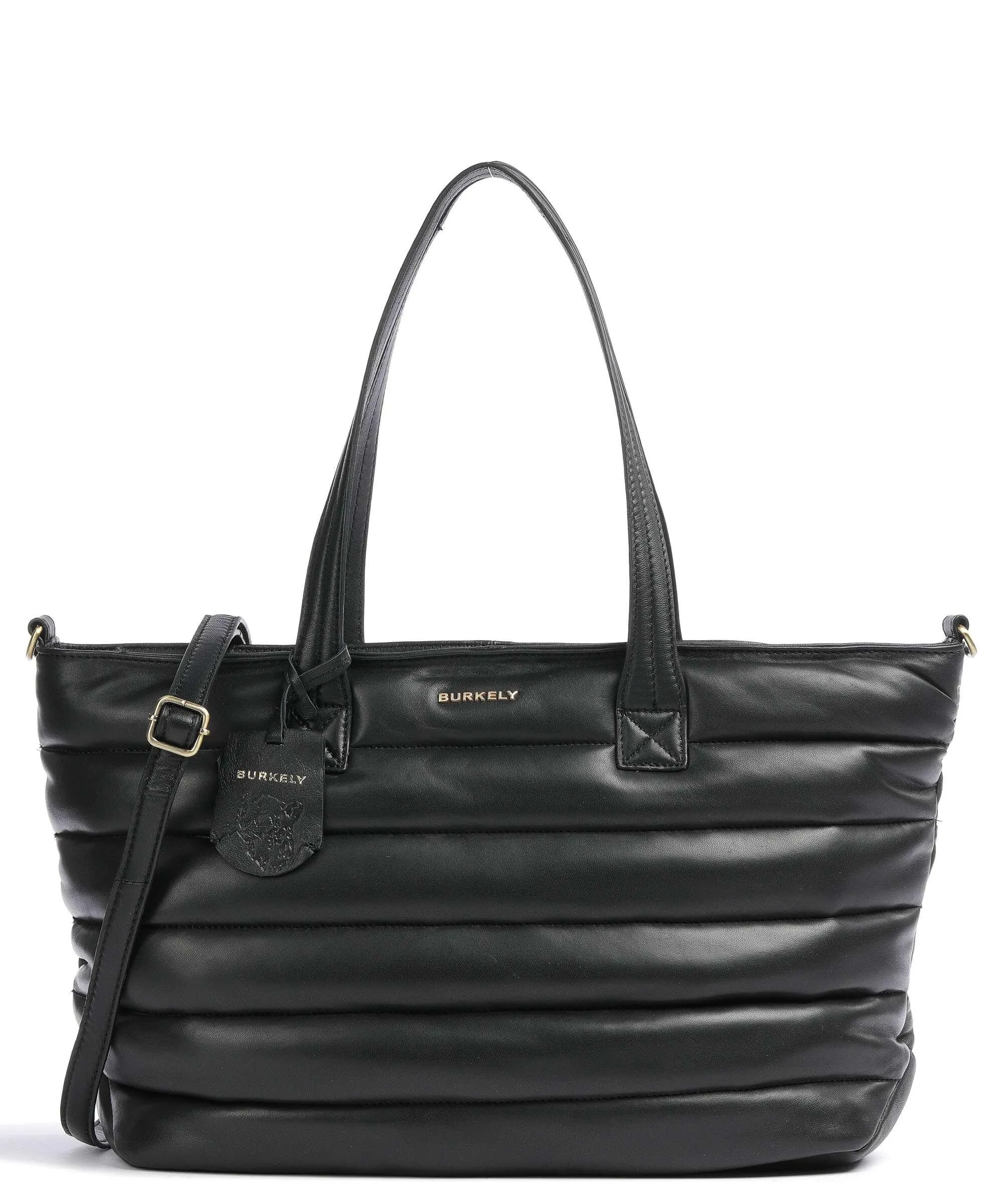  Burkely Drowsy Dani Borsa shopper 14″ pelle a grana fine nero  