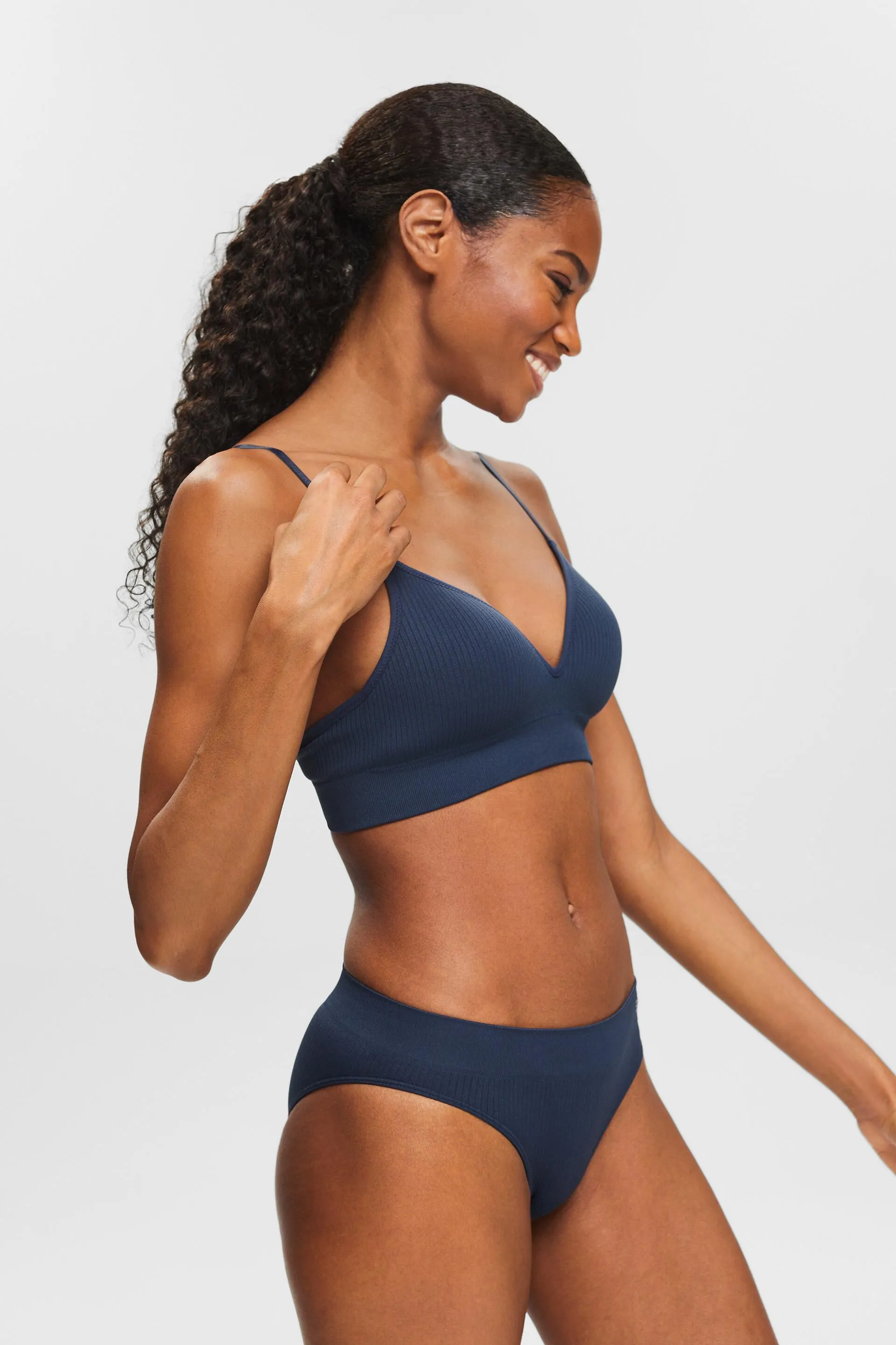 Bustier a coste senza cuciture con logo