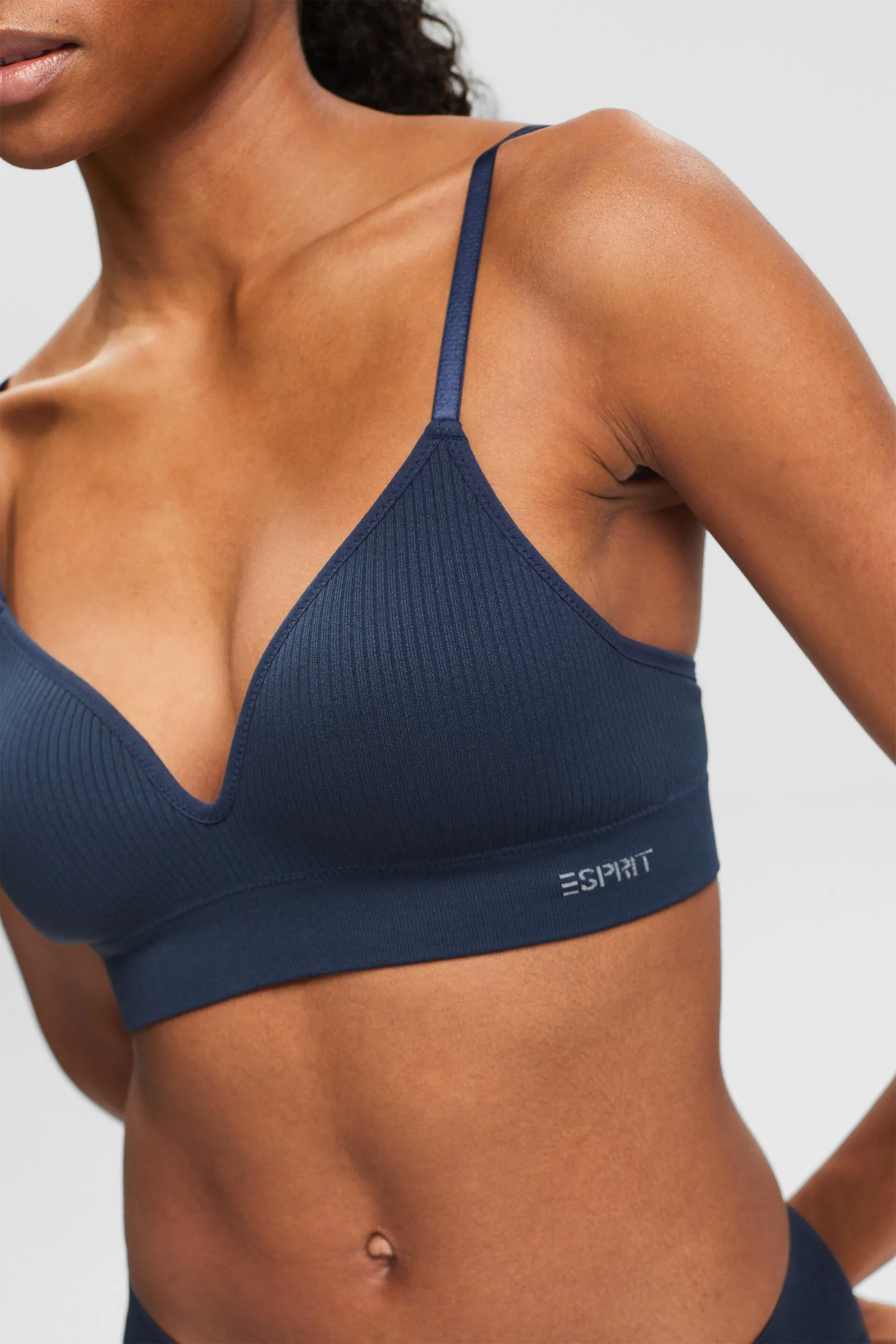 Bustier a coste senza cuciture con logo