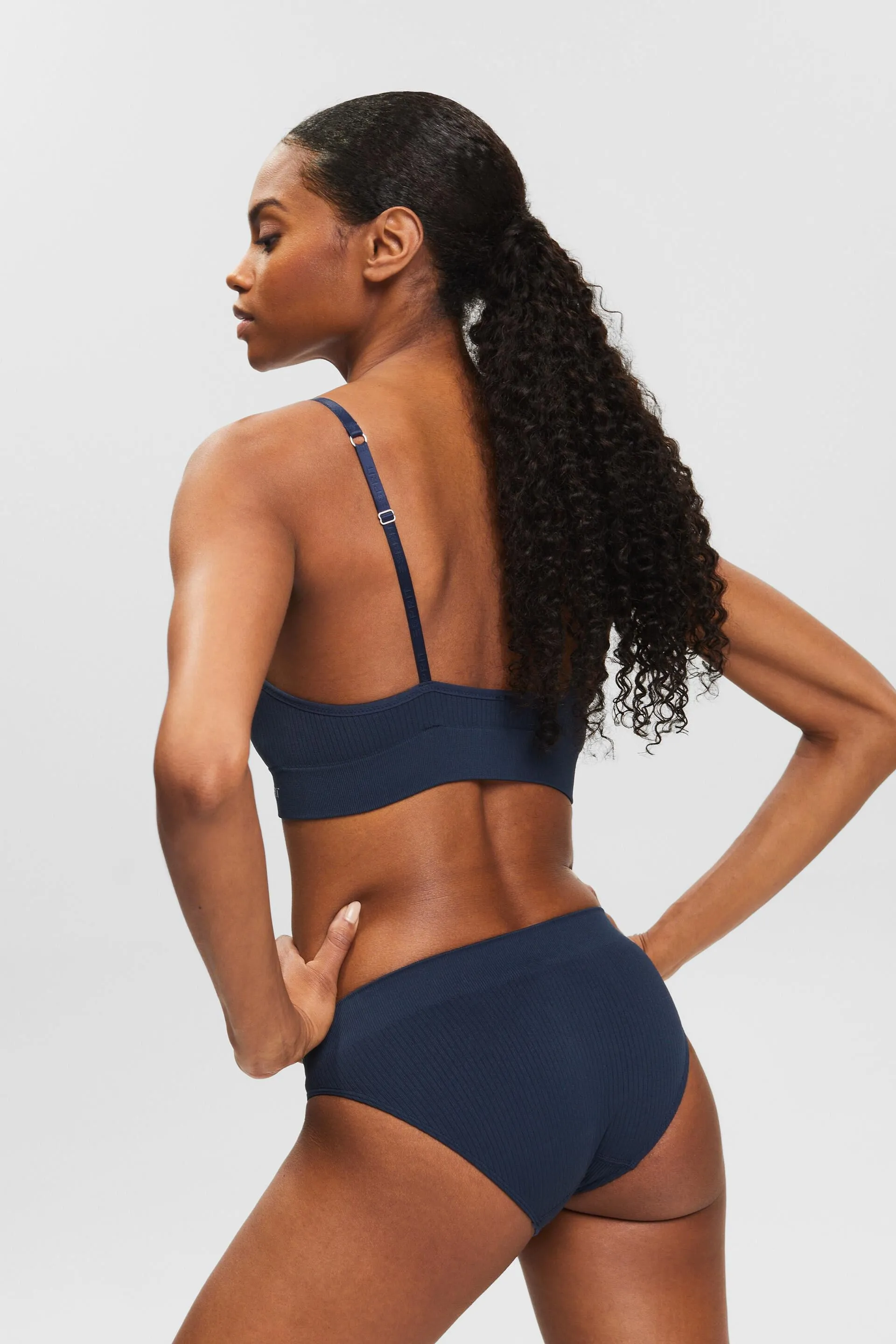 Bustier a coste senza cuciture con logo
